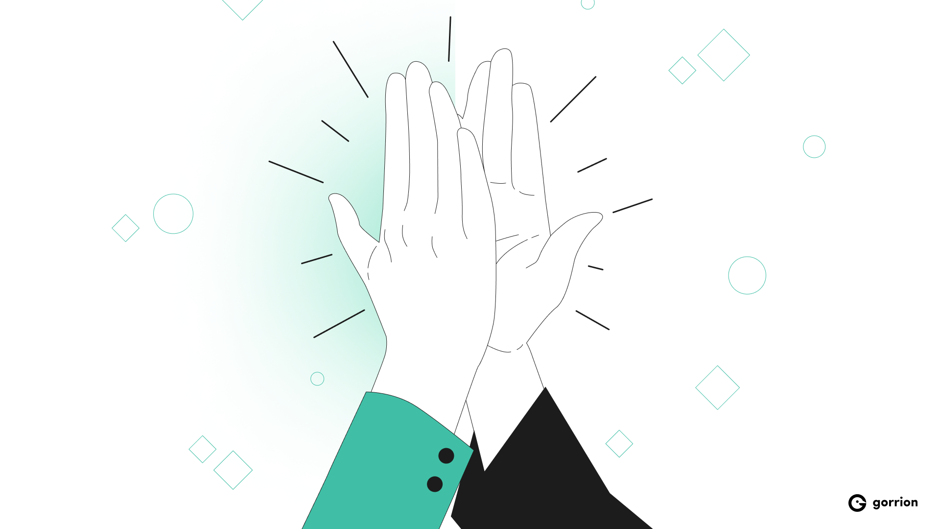 Two hands giving a high-five
